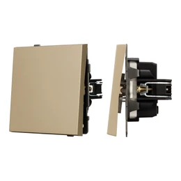 Фото #1 товара Механизм выключателя одноклавишный непроходной SWT-TENDO-MK01-SFPL-GD (230V, 10A) (Arlight, -)