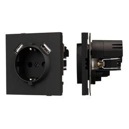 Фото #1 товара Механизм розетки с USB зарядкой SCT-TENDO-MUAA-SFPL-BK (230V, 16A) (Arlight, -)