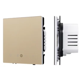 Фото #1 товара ARL NOBE Терморегулятор вод тёплый пол золотой песок SWT-MTW-SFPL-GD (95-240V, 5A, датч возд) (Arlight, -)