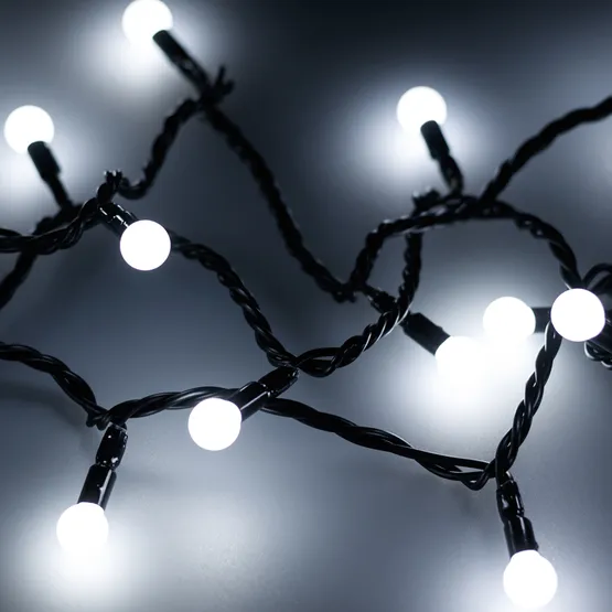 Фото #1 товара Светодиодная гирлянда ARD-BALL-CLASSIC-D13-5000-BLACK-50LED WHITE (230V, 3.5W) (Ardecoled, IP65)