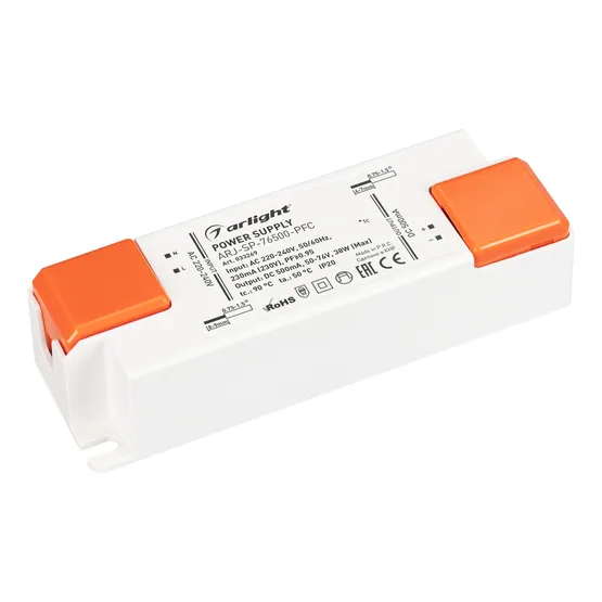 Фото товара Блок питания ARJ-SP-76500-PFC (38W, 50-76V, 500mA) (Arlight, IP20 Пластик, 5 лет)
