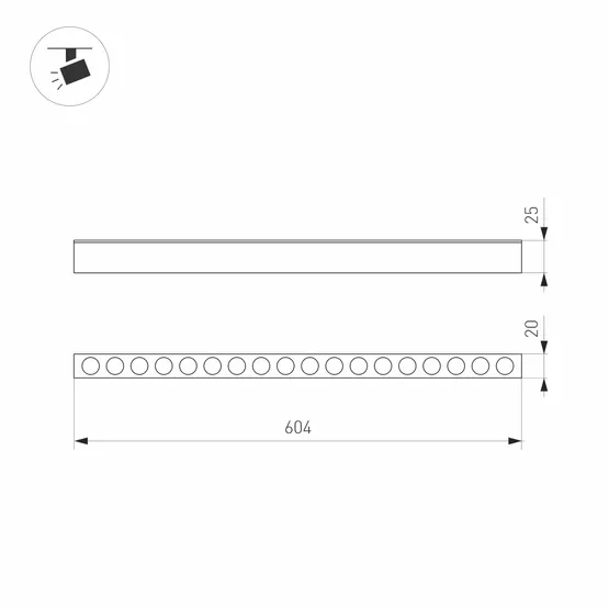 Фото #3 товара Светильник MAG-DOTS-25-L600-18W Warm3000 (WH, 30 deg, 24V) (Arlight, IP20 Металл, 5 лет)