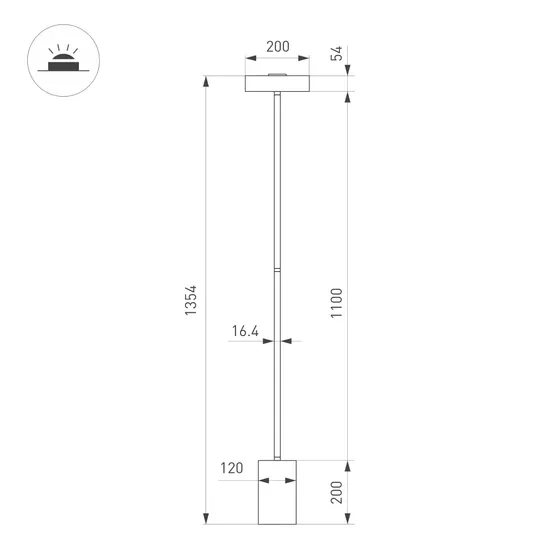 Фото #5 товара Светильник SP-SAMSARA-FLOOR-16W Warm3000 (BK, 110 deg, 230V) (Arlight, IP20 Металл, 3 года)