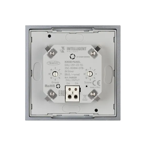Фото #3 товара INTELLIGENT ARLIGHT Кнопочная панель DALI-201-23-1G-2SC-RGBW-DT8-IN Silver (BUS, Frame) (IARL, IP20 Металл, 3 года)