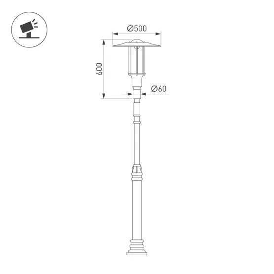 Фото #2 товара Светильник OXOR-SHADL-С-500x600-50W Day4000 (BK, 120 deg, 230V) IP65 (Arlight, IP65 Металл, 3 года)