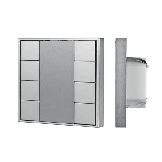 Фото товара INTELLIGENT ARLIGHT Кнопочная панель DALI-201-23-8K-D2-IN Silver (BUS, Frame) (IARL, IP20 Металл, 3 года)