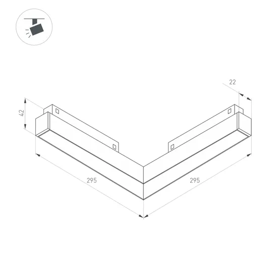 Фото #2 товара Светильник MAG-ORIENT-FLAT-ANGLE-L295-18W Day4000 (BK, 100 deg, 48V) (Arlight, IP20 Металл, 5 лет)