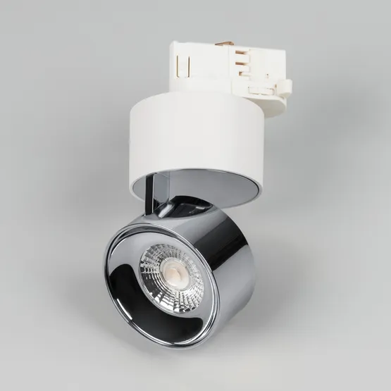 Фото #3 товара Светильник SP-PLURIO-TRACK-4TR-R77-9W Warm3000 (WH-CHR, 36 deg, 230V) (Arlight, IP20 Металл, 3 года)