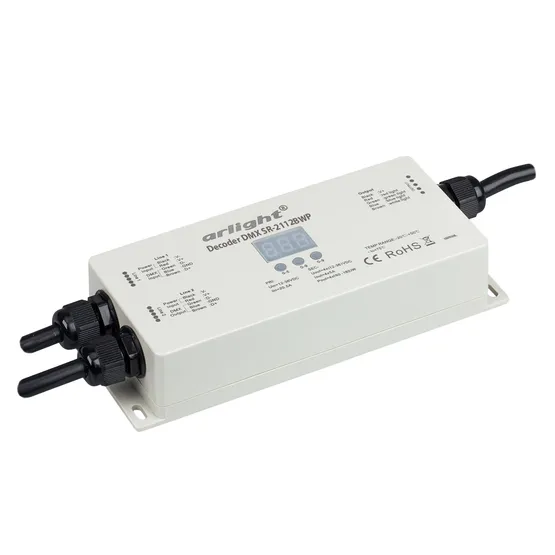 Фото товара Декодер DMX SR-2112BWP (12-36V, 4x350mA) (Arlight, IP67 Пластик, 3 года)