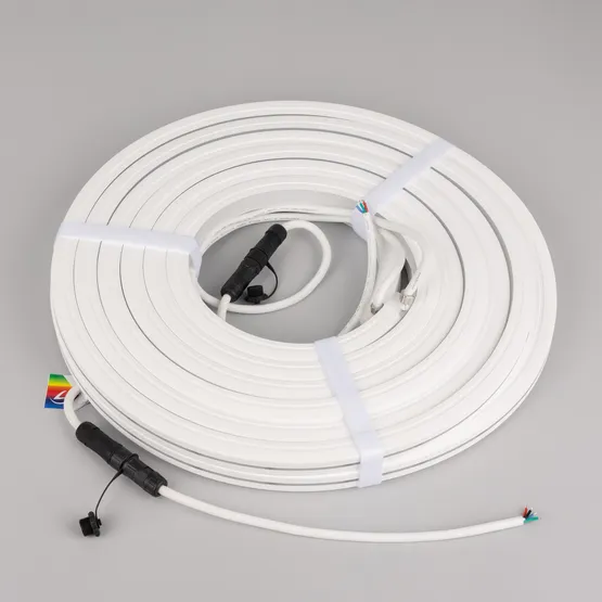 Фото #5 товара Светодиодная лента герметичная MOONLIGHT-PRO-TOP-X360-16x16mm 24V RGB (12 W/m, IP67, 10m, wire x2) (Arlight, Вывод боковой, 5 лет)