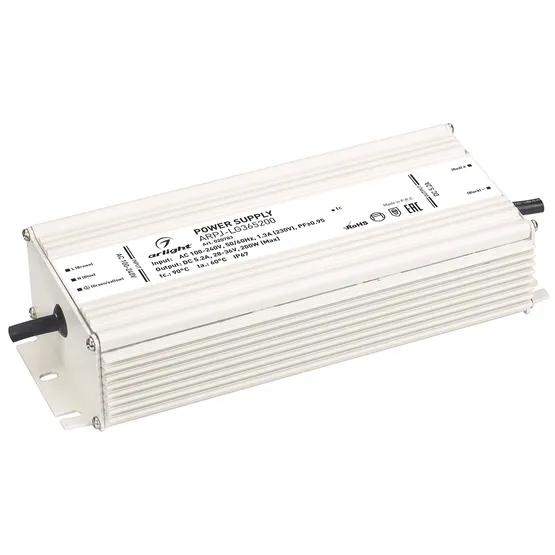 Фото товара Блок питания ARPJ-LG365200 (200W, 5200mA, PFC) (Arlight, IP67 Металл, 2 года)