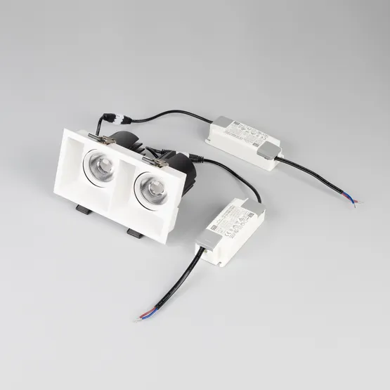 Фото #4 товара Светильник MS-FLOW-BUILT-S157x85-2x6W Warm3000 (WH, 55 deg, 230V) (Arlight, IP20 Металл, 5 лет)