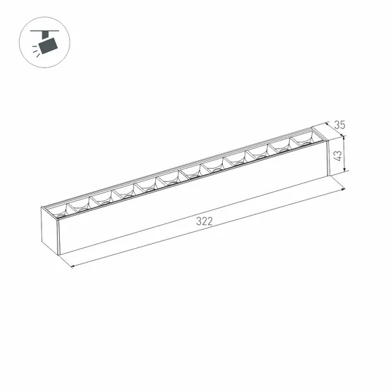 Фото #7 товара Светильник MAG-LASER-45-L320-12W Warm3000 (BK, 15 deg, 24V) (Arlight, IP20 Металл, 5 лет)