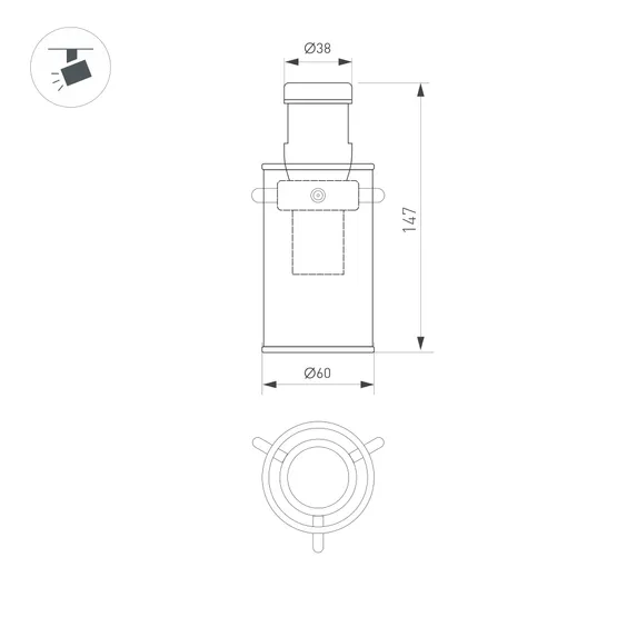 Фото #5 товара Светильник ART-APRIORI-LANTERN-C-R60-5W Warm3000 (GD, 350 deg, 48V) (Arlight, IP20 Металл, 3 года)