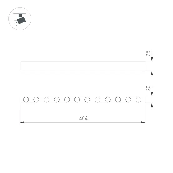 Фото #8 товара Светильник MAG-DOTS-25-L400-12W Warm3000 (BK, 30 deg, 24V) (Arlight, IP20 Металл, 5 лет)