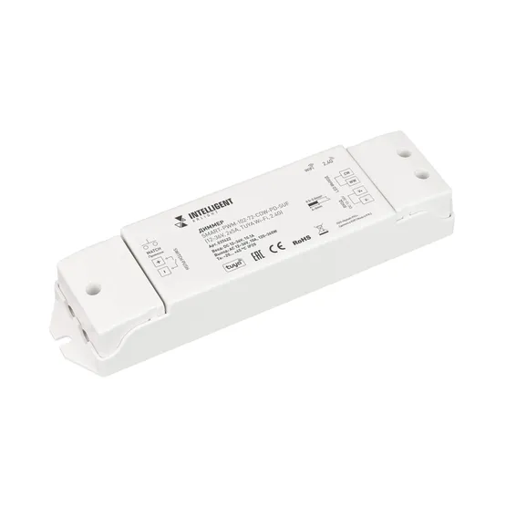Фото товара INTELLIGENT ARLIGHT Диммер SMART-PWM-102-72-CDW-PD-SUF (12-36V, 2x5A, TUYA Wi-Fi, 2.4G) (IARL, Контроллер)