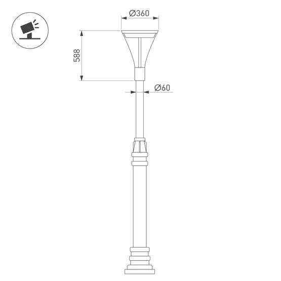 Фото #2 товара Светильник OXOR-LUMME-BUE-О - 360x588-50W Day4000 (BK, 120 deg, 230V) IP65 (Arlight, IP65 Металл, 3 года)
