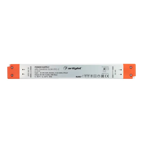 Фото #2 товара Блок питания ARV-SN48030-SLIM-PFC-C (48V, 0.62A, 30W) (Arlight, IP20 Пластик, 3 года)