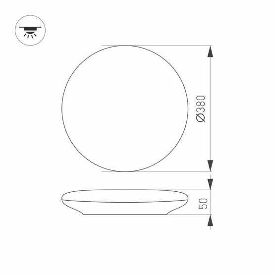 Фото #7 товара Светильник CL-FRISBEE-DIM-R380-25W Day4000-MIX (WH, 180 deg, 230V) (Arlight, IP54 Пластик, 3 года)