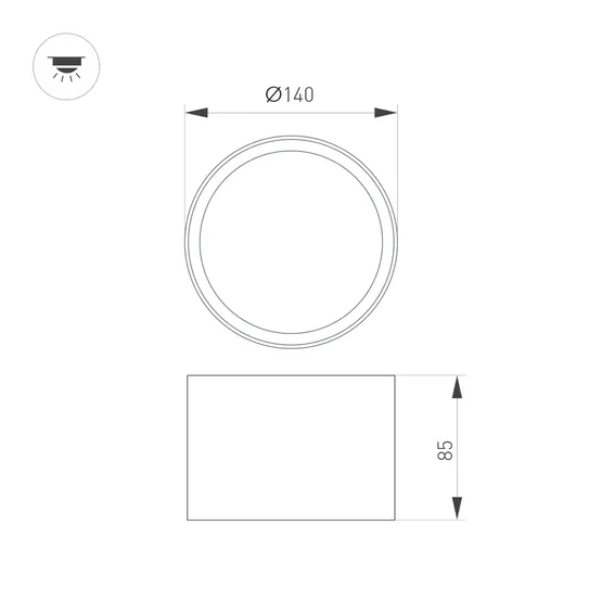 Фото #3 товара Светильник SP-BISCOTTO-R140-15W Warm3300-MIX (BK-GD, 80 deg, 230V) (Arlight, IP54 Металл, 5 лет)
