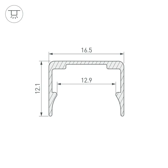 Фото #2 товара Профиль WPH-FLEX-1414-1000 ANOD (Arlight, Алюминий)