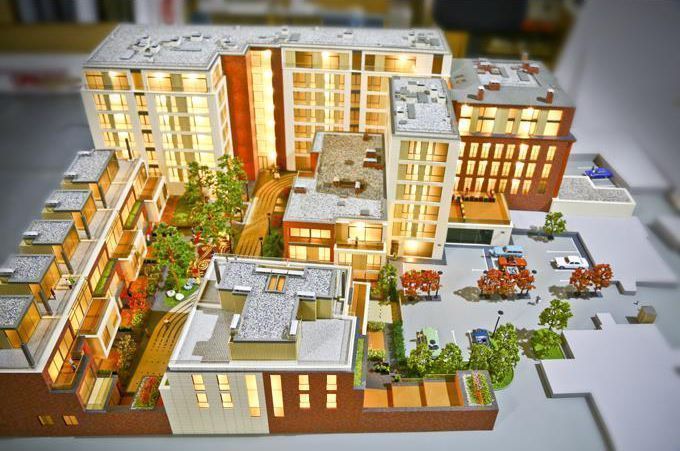 Архитектурный презентационный макет Жилого Комплекса со светодиодной подсветкой Архитектурный презентационный макет Жилого Комплекса со светодиодной подсветкой