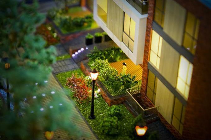 Архитектурный презентационный макет Жилого Комплекса со светодиодным освещением Архитектурный презентационный макет Жилого Комплекса со светодиодным освещением